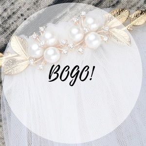 Ivory Cathedral Wedding Veil with gold headpiece